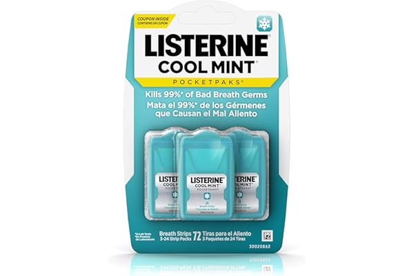 Listerine Pocketpaks Cool Mint Breath Strips, 72