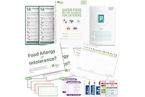 COOKGUARD Safer Food Better Business 2025 For Caterers - Including Diary, Allergen Sign, Allergen and Food Labels, Kitchen Safety Signs - Easy To Use Inspector Friendly