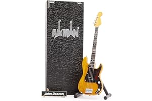 AXMAN John Deacon (Queen) : réplique de guitare miniature – Cadeaux musicaux – Échelle 1/4 ornementale faite à la main