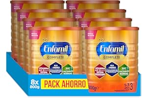 Enfamil Pack Ahorro, Enfamil Premium Complete 3, Preparado Lácteo Infantil de Crecimiento Para Lactantes Niños de 1 a 3 años, 8x800 gr