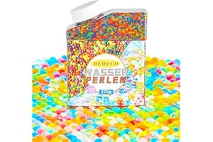 BEDECO Wasserperlen Ungiftig (50.000 Stück), Wasser Perlen Bunte Water Beads für Blumen Pflanzen Deko Vase Füllstoff und Tisch Room Dekoration