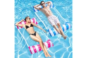 SHAINE 2 szt. nadmuchiwany hamak wodny 4 w 1 do basenu ogrodowego, pływający materac, dmuchany leżak, fotel wypoczynkowy, relaks na wodzie, akcesoria i zabawki do wody dla dorosłych