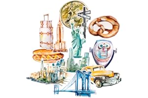 Navy Peony, pegatinas de la ciudad de Nueva York (paquete de 12) : grandes, modernas e impermeables | Calcomanías estéticas de viaje para botellas de agua, ordenadores portátiles, álbumes de recortes