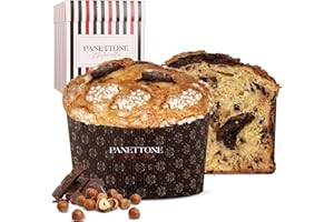 ‎CHOCOLATÍSSIMO PANETTONE ANTONELLA Panettone Antonella Schokolade & Haselnüsse XXL 1200 g | Handwerklicher Choco-Haselnuss-Panetone ohne Konservierungsstoffe oder Farbstoffe | Weihnachtsspezialität mit Natursauerteig