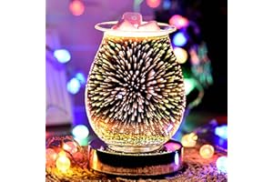 PORCYCO TopHGC Wax Melts Burner Aroma Light, 3D Touch Base Starburst Design Night Light - Plug in Electric Wax Burner for Wax Melts, Oil Burner & Oil Diffuser (Firework)