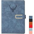Excefore A5 Notebook Journal, Hardcover Executive Notebooks with Premium Thick Paper, PU Leather Hardcover Notepad for Journal, Business Office Daily Work Student (8.4 * 6Inch Blue)