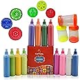 Rangoli Making Tools Kit Set of 12 Rangoli Color Powder Bottle Rangoli Making Stencil Set of 3 Rangoli Fillers Stamp, Fillers for Floor Diwali Onam Pongal Floor Decoration