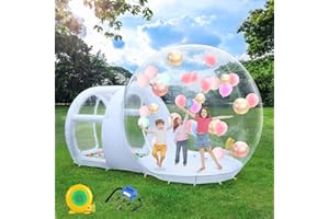 Aufblasbares Blasenhaus, FOOING 10 Fuß Aufblasbares Zelt mit Verbesserter Doppelkanalisierung, Transparentes TPU-Blasenzelt, Kreatives Hüpfburghaus für Party, Hochzeiten Geburtstag und Einkaufszentrum
