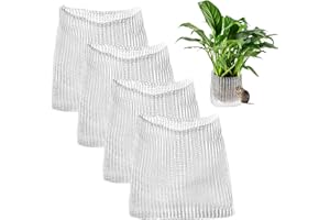 Shengxi 4Pcs Bolsa de Malla Metálica, Bolsa de Malla para Raices Protección contra Raíces, Bolsa de Malla Metálica de Acero Inoxidable para Proteger Las Raíces de Arboles Flores Verduras,25x23cm
