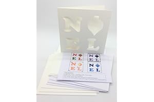 Iris Folding Card Pack Noel Word 15cm Size, Makes 4 Cards DeeCraft Handmade Craft