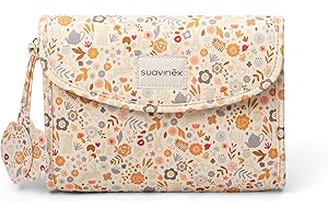 Suavinex, Beauty Case Neonato in Stoffa, Chiusura con Patta e Magnete, Impermeabile, per gli Accessori per la Toilette del Bimbo, Pratico e Comodo, Facile da Pulire, Fiori