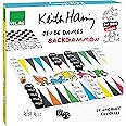 Vilac - Keith Haring Checkers/Backgammon Game, Children's educational toy Multicoloured, Board Game, Family Game, Wooden Toy, Children's