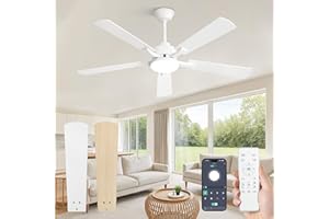 ZMISHIBO Ventilateur de Plafond avec Éclairage,Ø132 cm Silencieux avec Télécommande et Application,Moteur DC Réversible,Plafonnier avec Ventilateur pour Chambre et Salon