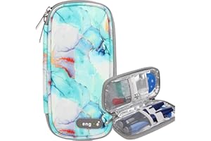 AYVANBER Insulin Cooler Travel Case Small Diabetic Medication Cooler Portable Cooling Bag with 2 Reusable Gel Ice Packs for Insulin Pens While Traveling and Other Diabetic Supplies (Marble Green)