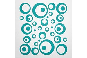 ‎WANDFEE WANDfee Wandtattoo Kreise Punkte 50 FARBWUNSCH I türkis I Wandaufkleber Aufkleber Kinderzimmer Fliesenaufkleber Badezimmer Küche