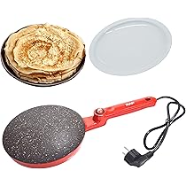 Crepiera Elettrica BEHOME 800W - Piastra Antiaderente 20cm, Con Manico Antiscottatura