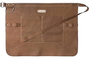 DRAKENSBERG Tablier de barbecue « Bobby » – Tablier court en cuir de buffle unisexe de qualité professionnelle pour Gastro, bar, barista et barbecue