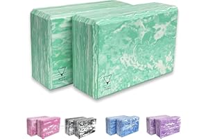 Base yoga Yoga Blocks - 1 or 2 pc set - Unique Strong/Firm/Lightweight EVA foam support block/brick