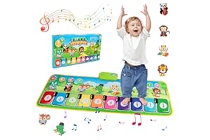 LWMTT Mata fortepianowa dla dzieci, zabawka dla dzieci od 1 roku życia, dla chłopców i dziewczynek, mata fortepianowa z 8 dźwiękami instrumentów muzycznych, zabawka muzyczna od 1, 2 lat, Boże Narodzenie,
