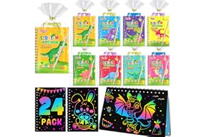 FEREDO KIDS Party Favors for Kids: 24 Pack Dinosaur Rainb...