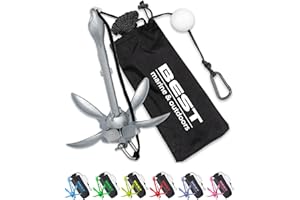 Best Marine and Outdoors Kayak Anchor, 3.5 Pound Anchor System Kit for Kayaks, Canoes, SUP Paddle Boards & Jet Skis, Fishing, Boating & Kayaking Accessories