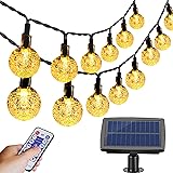Solar Lichterkette Außen, Aenamer 100 Led Garten Kristall Kugeln Lichterkette 17 Meter, Wasserdicht Warmweiß Lichterkette mit