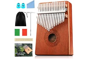 LEKEFETO Kalimba Piano 17 tangenter: Professionellt Kalimba instrument med inlärningssats, fingerslagverk, fingerpiano, musikinstrument för barn, vuxna och fans av