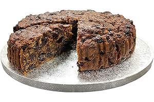 Bizzibeans Vegan Christmas Fruit Cake – Moist & Luxurious Xmas Fruitcake with Tasty Rum-Soaked Fruit – No Icing/Plain - Plant Based & Dairy-Free, Serves 20 – Round, 8”, Approx 1.4KG