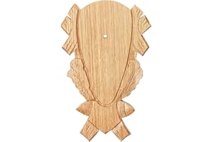 K&S WILDKAMERAS Horns Board Roe Roe Buck Made of Oak Wood with Decorations without Pine Insert Trophy Shield Light Dark (Light Oak)