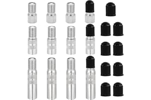 JReHuiG Lot de 12 extensions de valve en cuivre étamé avec bouchons de roues pour voiture, camion, caravane, van (19, 27, 39 mm)