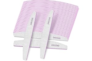 Selistamm Limas de Uñas, Lima de Uñas Profesional de 25 Piezas, Doble Cara, Morado, 240/240 para Uñas Naturales