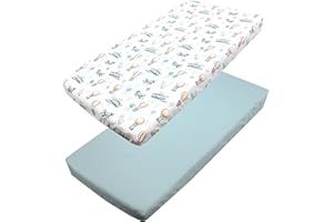 TupTam Lenzuolo per Bambini Bambino Confezione da 2, Volpi su un aereo/Verde, 90 x 200 cm