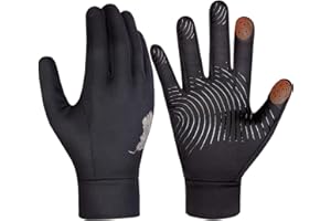 Atarni Gants Cyclisme pour Homme et Femme - pour écran Tactile Antidérapants et Respirants Gants d'hiver Chauds pour l'extérieur la Course l'escalade Le Fitness Le Cyclisme Noir