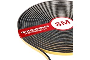 XEEINC 8M Bürstendichtung Selbstklebend, 9mm(B) x 5mm(D) Bürstendichtung für Rolladen Schiebetür, mit Idealer Klebkraft, Türbürstendichtung Insektenschutz für Fenster Tür - Schwarz
