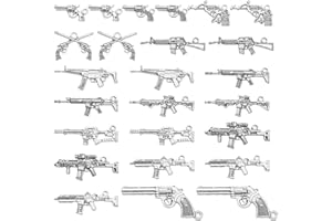 Ornazy 60 pcs 12 Styles Tibetan Pistol Gun Charms Antique Silver War Charms Vintage Weapon Charms for DIY Necklace Bracelet Earrings Jewellery Making