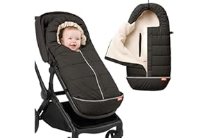 Baby Uma Pram Footmuff for Pushchair Universal - Oeko-TEX® Standard 100, Fleece-Lined & Wateproof Pram Liner with Drawstring Hood, Universal Footmuff for Stroller, Fits 3 & 5-Point Harnesses