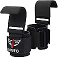 Jayefo Weight Lifting Hooks and Deadlift Straps - Pull up Grips, Lifting Hooks for Weight Lifting - Weight Lifting Straps for Men - Weight Grips for Home and Gym Workout - Standard Size – Black