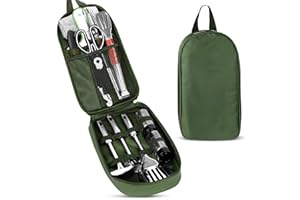 E EASTSTORM Pacchetto Utensili Set da Cucina da Campeggio,Campeggio Accessori Utili Adatto per Pentole Stoviglie Campeggio,Leggero,Impermeabile e Facile da Riporre,Adatto per l'escursionismo