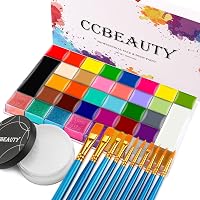 CCbeauty Profi Gesichtsfarben Palette – 22 Farben (16 Klassisch + 6 UV), ölbasiert Für SFX, Halloween & Cosplay