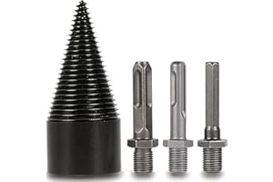 KEWAYO Legna da Ardere Spaccalegna Smontabile Coni Kindling Legno Spaccatura Tronchi Bit Log Splitter Vite Cono Accensione Legna Da Ardere Splitter per Uso Domestico Elettrico Trapano