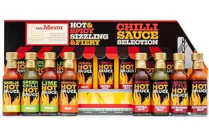 BEAMS INTERNATIONAL Hot Sauce Gift Set - Chilli Sauce Selection 8 Pack Including Sriracha, Tabasco, Naga and More Spicy Challenge Birthday Food Gifts for Men, Unique Mens Gift, Boyfriend, Dad Foodie Gifts, Christmas