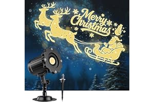 ARTCOOL Weihnachten Deko Outdoor Indoor,3D Dynamische Schlitten Weihnachten Projektor,Wasserdicht Weihnachtsbeleuchtung außen für Garten Fenster Wand Hof Party Weihnachtsdeko Projector Lights
