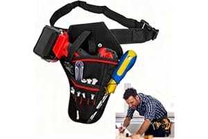 YINGBIAO Upgraded Heavy-Duty Drill Holster Tool Belts Electrician Holder Belt Waist Bags Hanging Tools Pouch Multi-Pockets Organiser Waist with Adjustable Belt for Wrench Hammer Screwdriver T Handle Drills