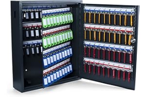 Pavo Deluxe Armadietto per Chiavi, con 150 Gancetti, Grigio Scuro