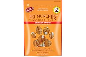 Pet Munchies Chicken Twists Dog Treats, Premium Grain Free Dental Sticks with Natural Real Meat, Low in Fat and High in Protein 80g (Pack of 8)