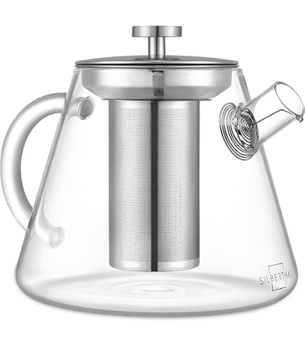 Glow Glass Infusion Teiera In Vetro Resistente Al Calore Con Infusore In Acciaio Inox – Capacità 600 Ml, Manico Freddo Al Tocco, Lavabile In Lavastoviglie, Dimensioni 17x14x13 Cm