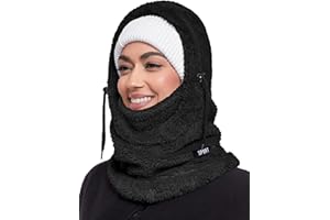 DUVOWE Sturmhaube Mütze Winter Herren Damen,Plüsch Winddicht Skimaske Gesichtshaube Verstellbare, Thermo Mütze Schal Balaclava Kopfbedeckung Schlupfmütze für Outdoor Radfahren Reiten