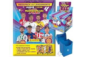 UTOPIA GOODS Megapack Adrenalyn 2023 2024 - Cromos futbol Panini con sobres de cartas adicionales - Regalo caja para repetidas - Adrenalyn xl liga santander 2023 2024 (Megapack +50 sobres)