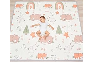 SUPERBE BEBE Reversible and Non-Toxic Thick Foldable Waterproof Foam Baby Play Mat 200x180x1,5cm. Floor Mat for Kids Toddlers Children. for Boy or Girl Child's Room. Extra Large Size