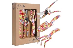 FLORA GUARD Outils de Jardinage en Aluminium de 3 pièces avec imprimé Rouge - truelle, Transplanter, sécateur, Ensemble-Cadeau pour Le Jardinage (Rouge)